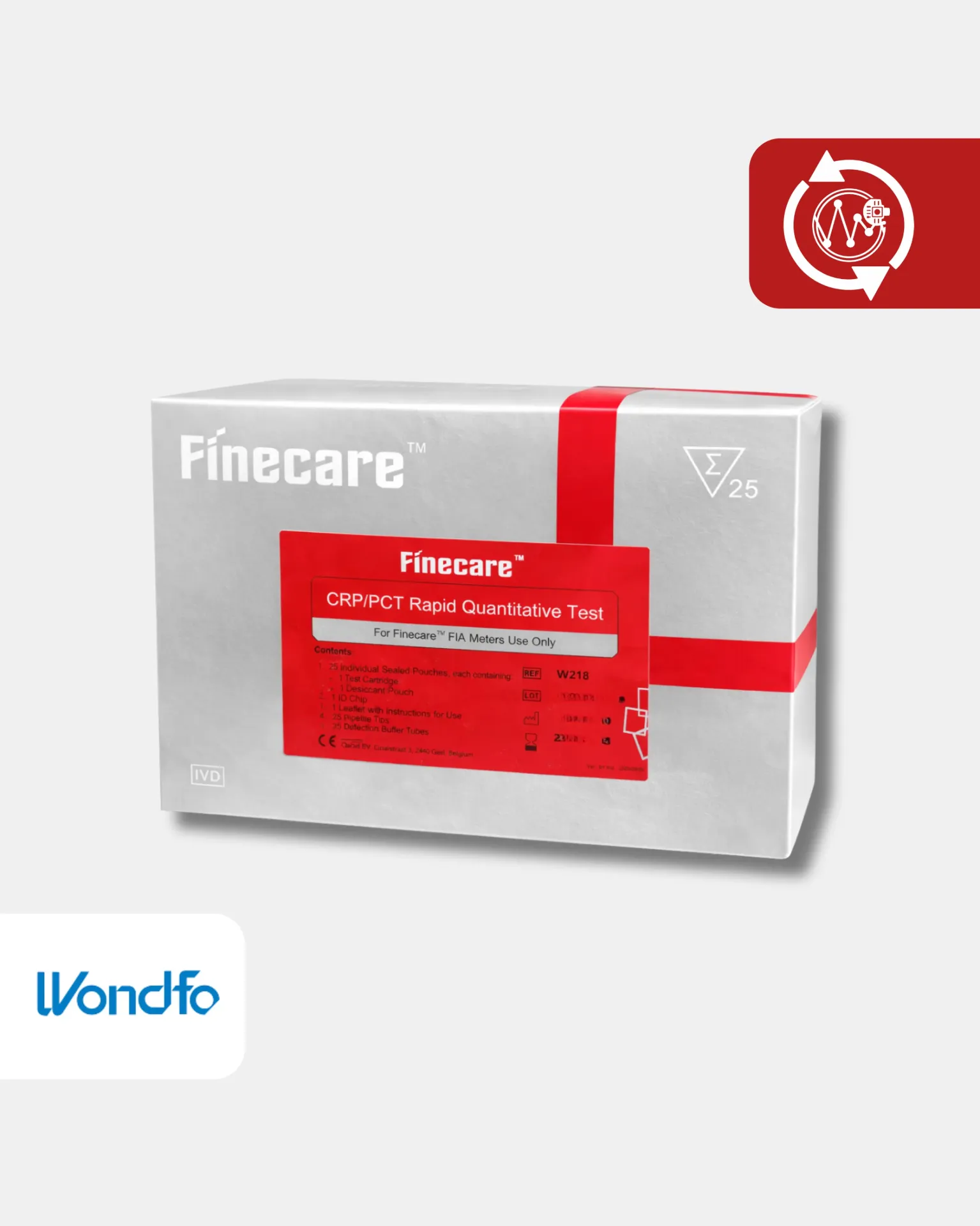[W218] W218 Prueba cuantitativa rápida de CRP/PCT WB/S/P Pruebas/Kit 25