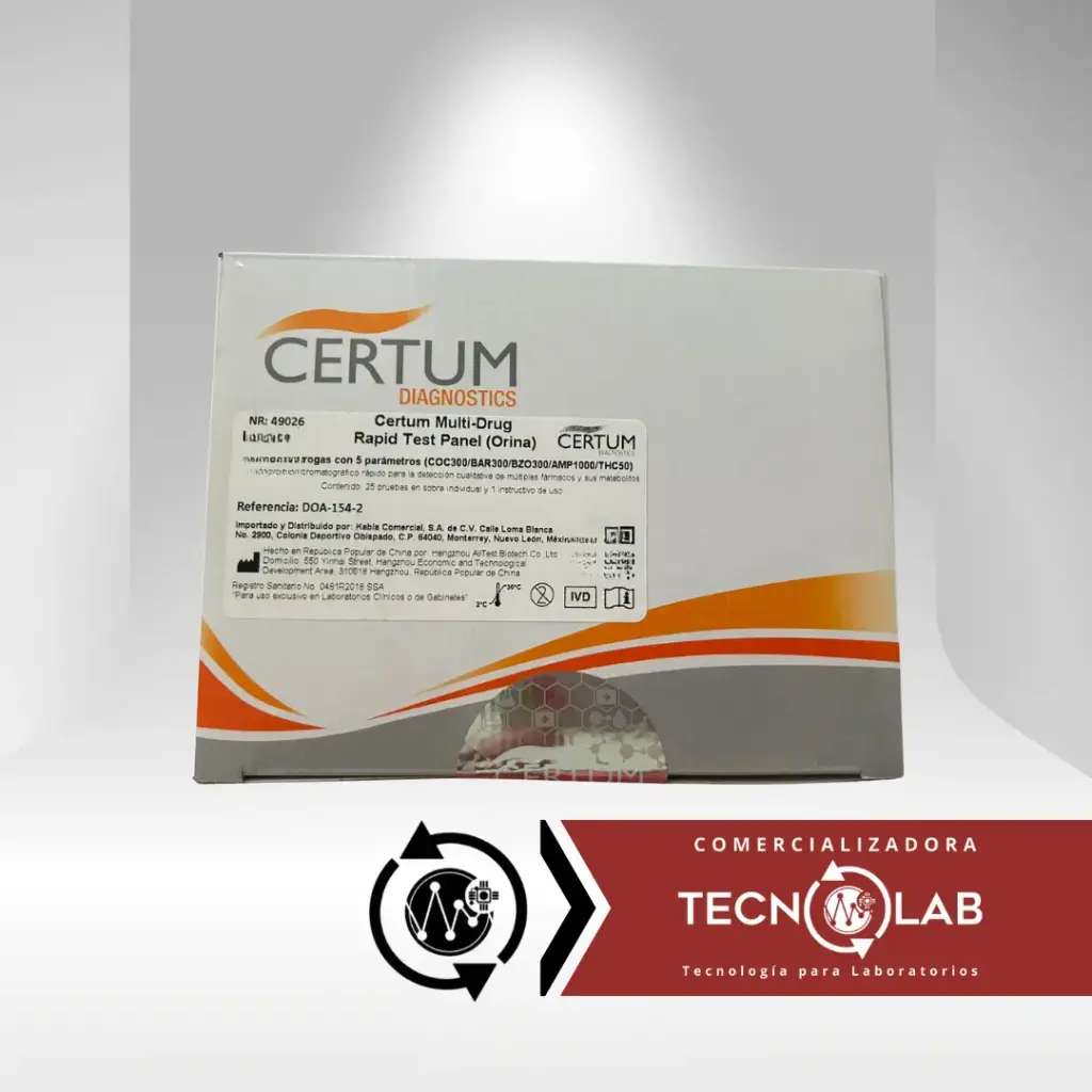 [  DOA-154-2]   DOA-154-25 parámetros THC/ COC/ AMP/ BAR/ BZD Contenido 25 Pruebas