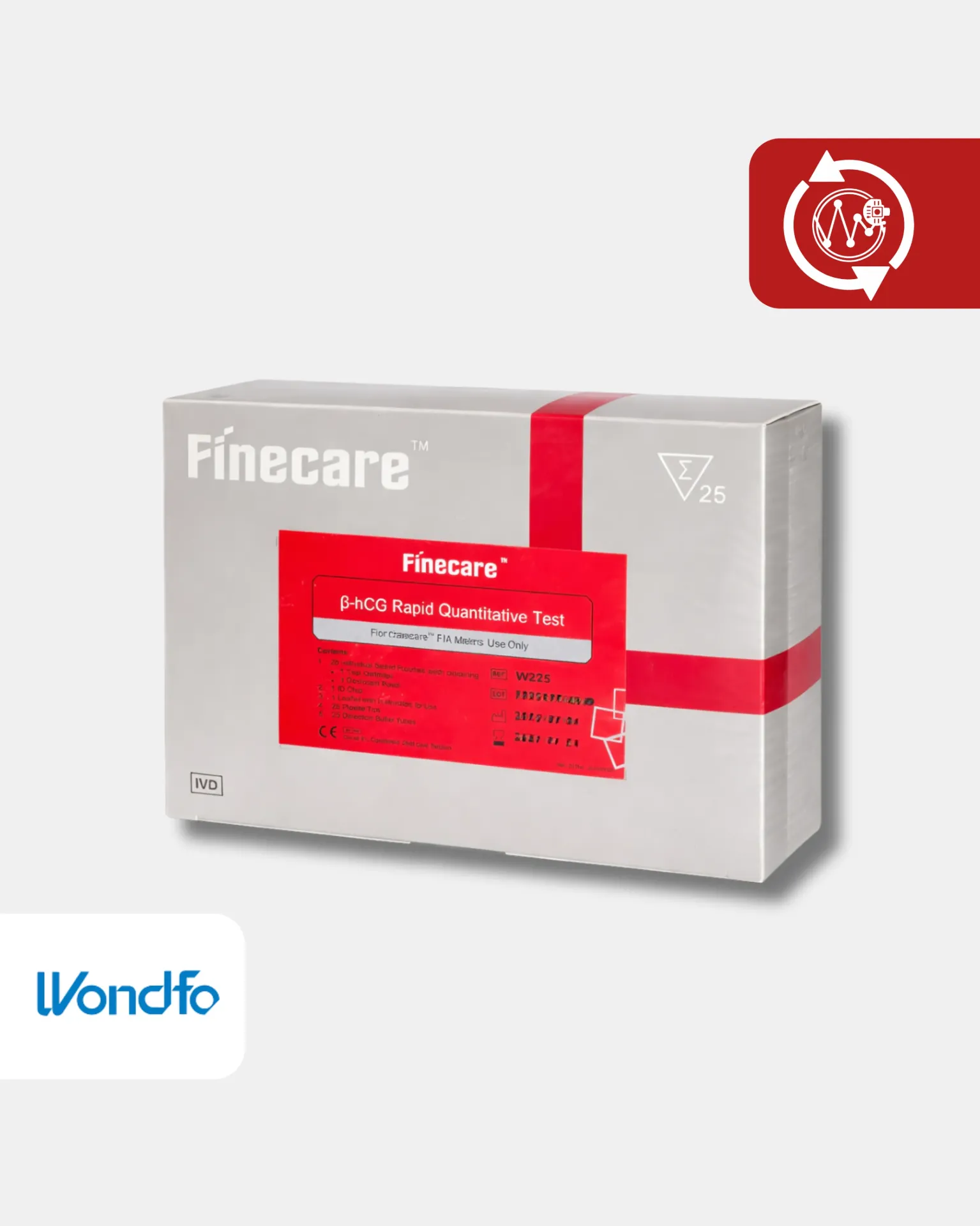 [W225] W225 Prueba cuantitativa rápida de β-hCG WB/S/P Pruebas/Kit 25