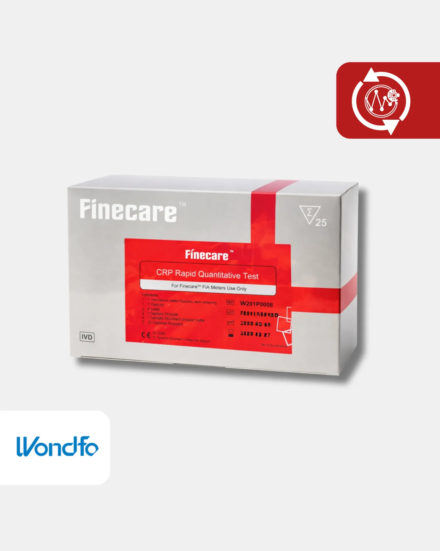 W201 Prueba cuantitativa rápida de PCR (proteína C reactiva) WB/S/P Pruebas/Kit 25