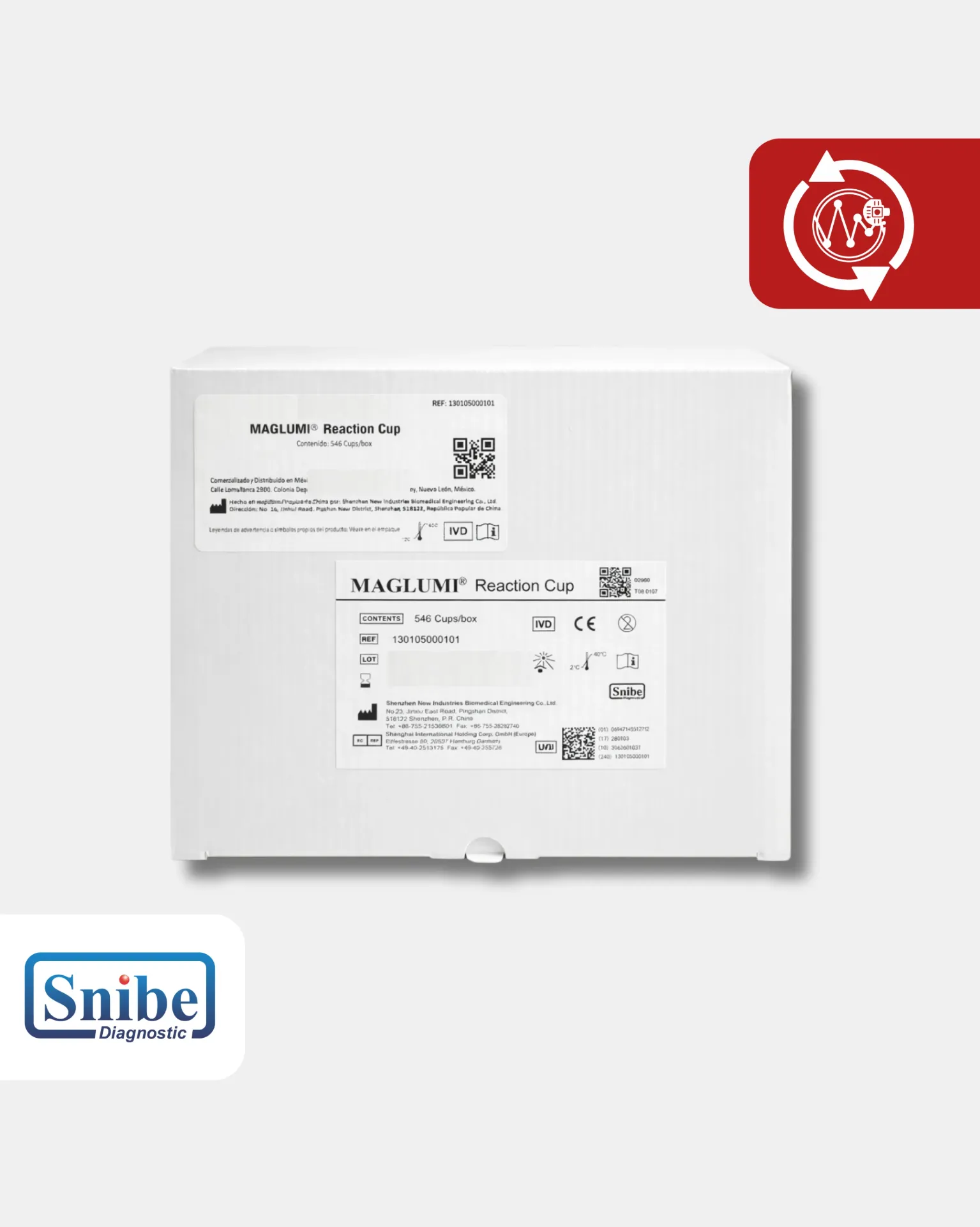 130105000101 Cubetas de reacción para equipo Maglumi X8 y X3 (3*182 piezas) uni_med CAJA