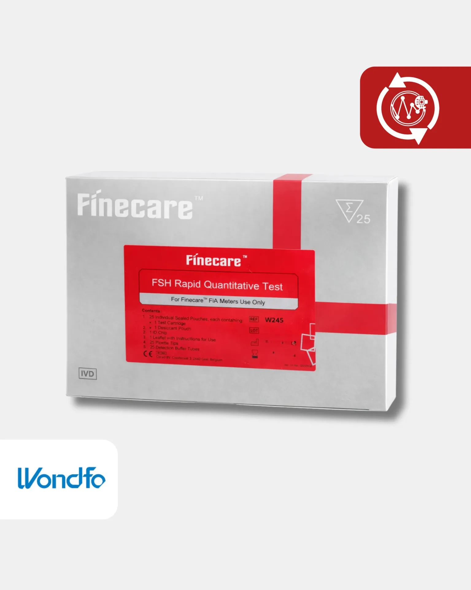 W245 Prueba cuantitativa rápida de FSH WB/S/P Pruebas/Kit 25