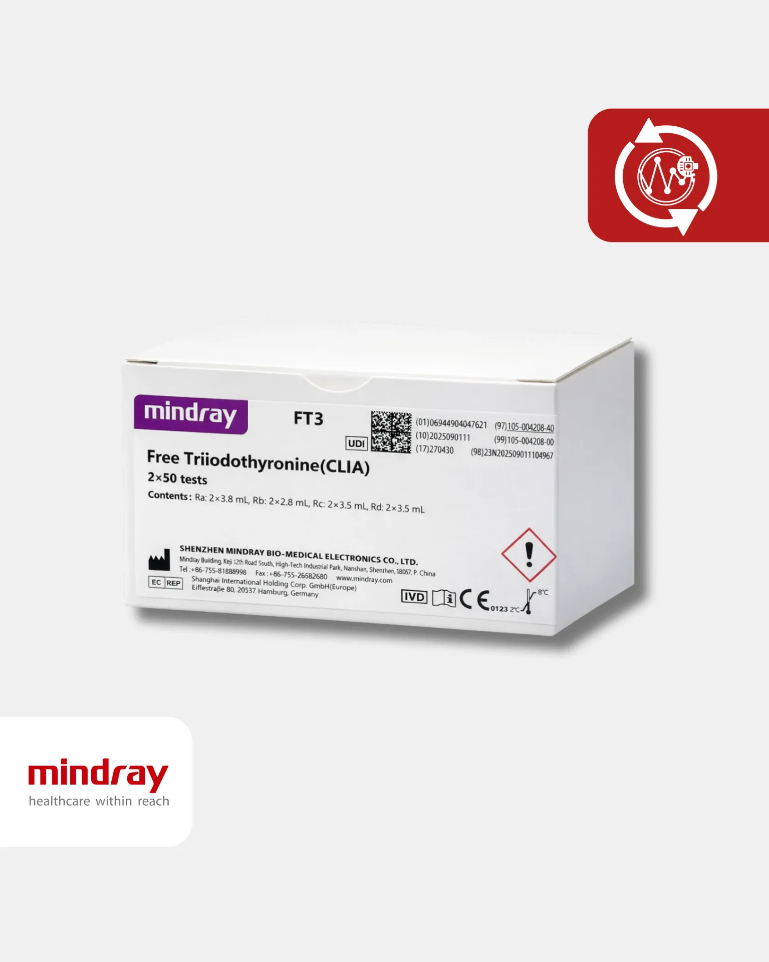 [105-004208-A0] FT3 Free Triiodothyronine (CLIA) 2*50T 