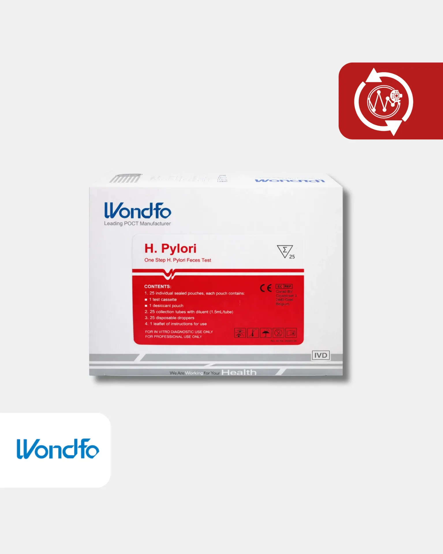 [W028- C] W028-C H.Pylori Antigen H. Pylori Infection Feces Pruebas/Kit 25