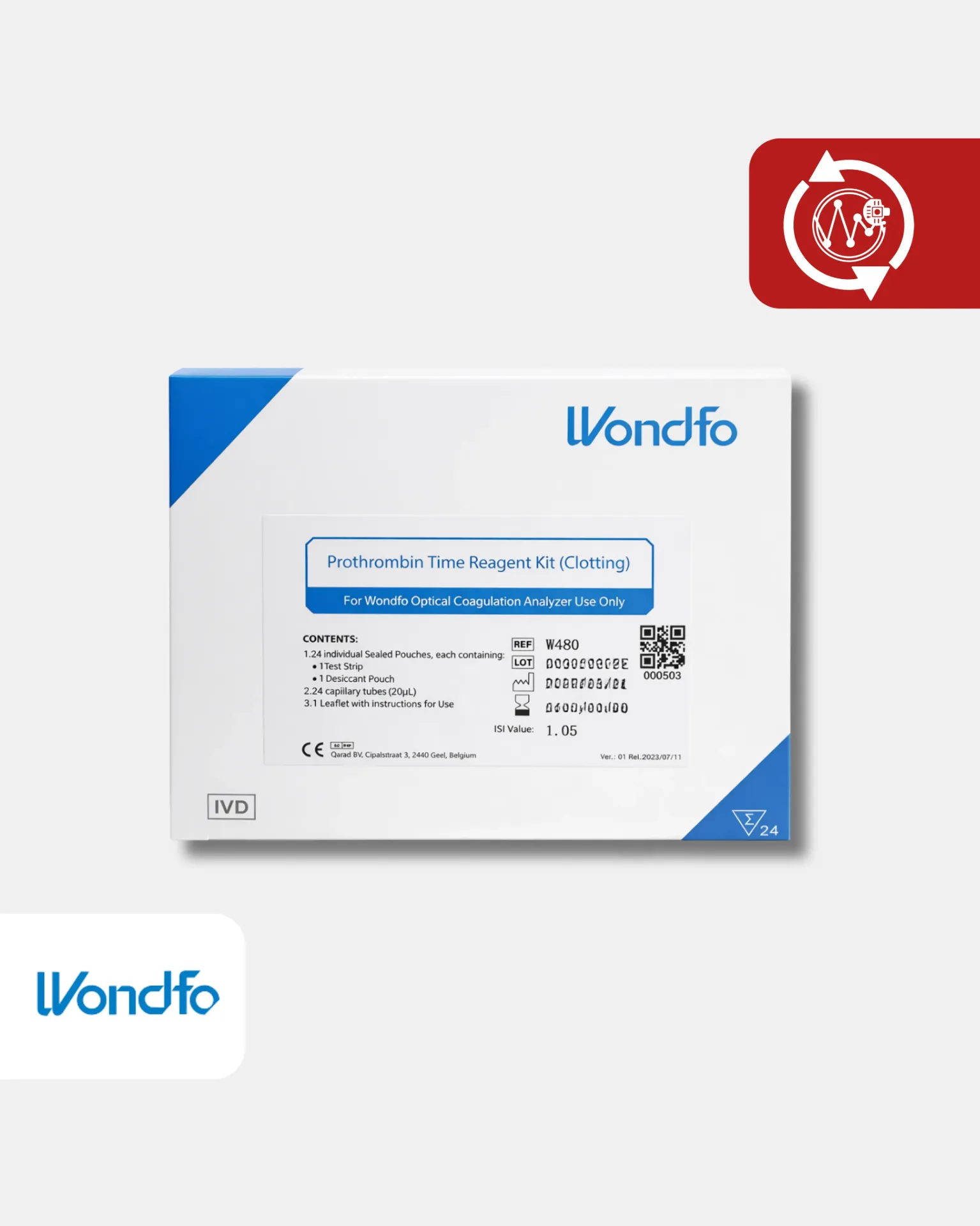 W480 PT / INR Rango medición 70-90 s Muestra ST-AC Pzas/Kit 24