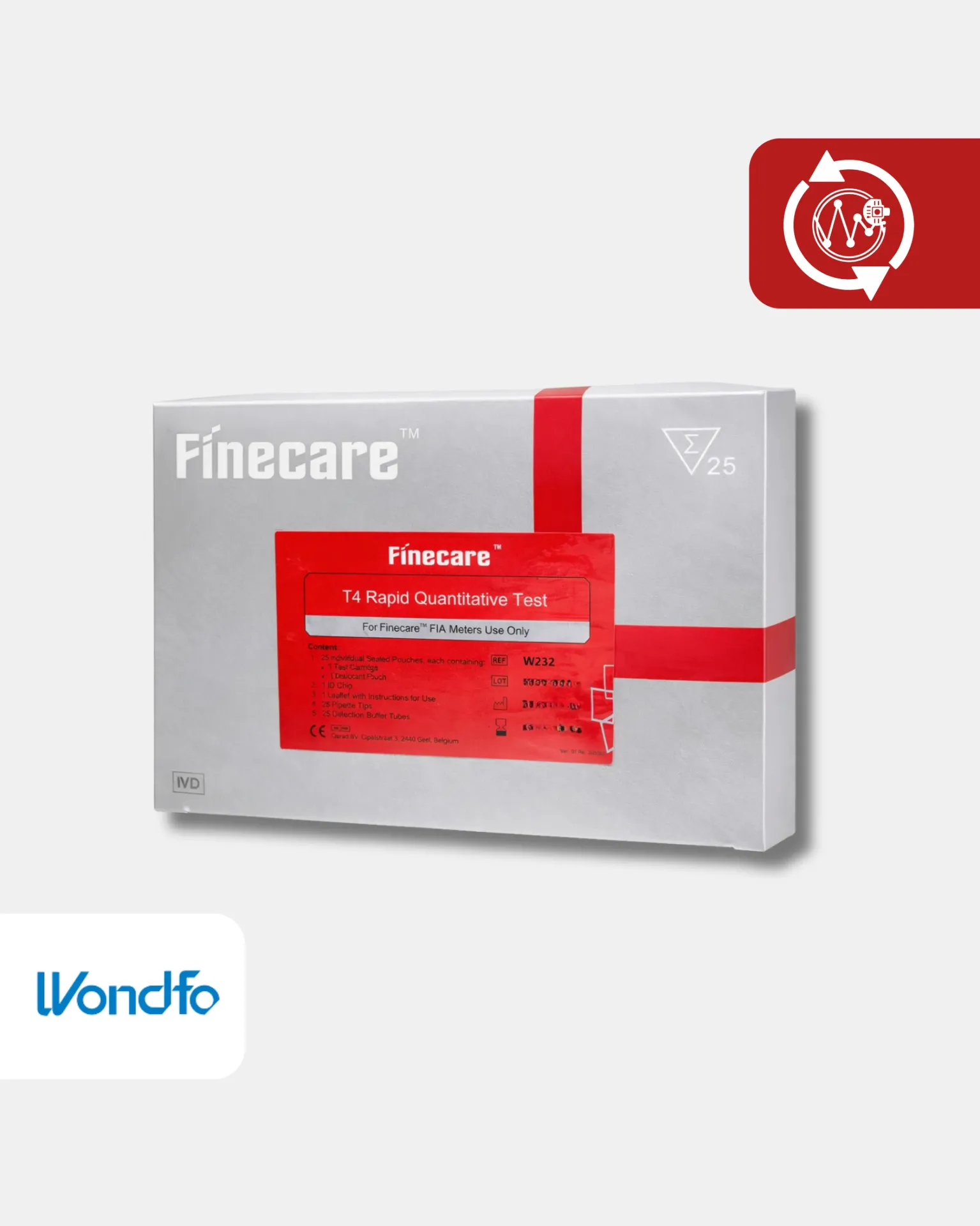 W232 Prueba cuantitativa rápida de T4 (tiroxina) WB/S/P Pruebas/Kit 25