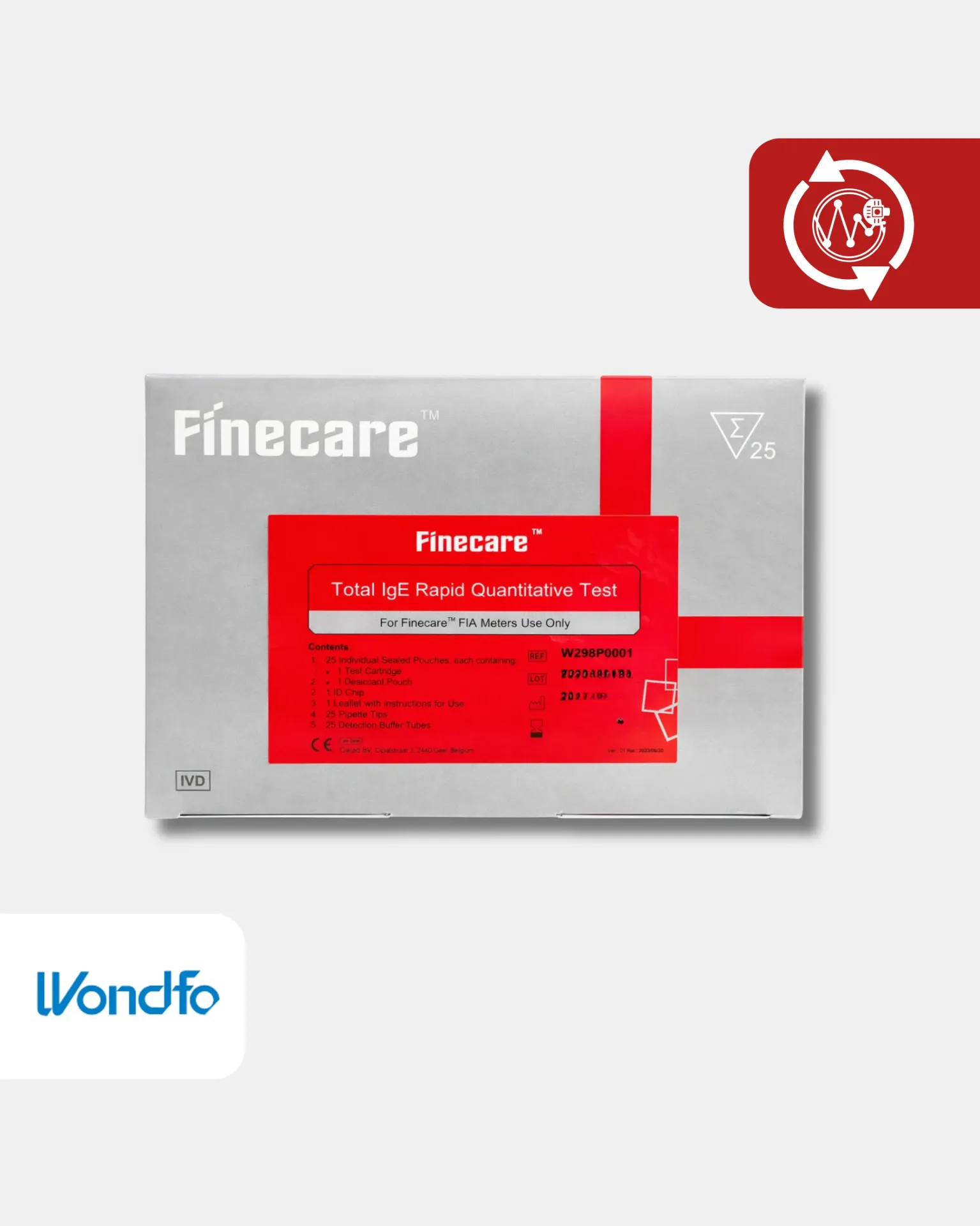 [W298] W298 Prueba cuantitativa de IgE total WB/S/P Pruebas/Kit 25