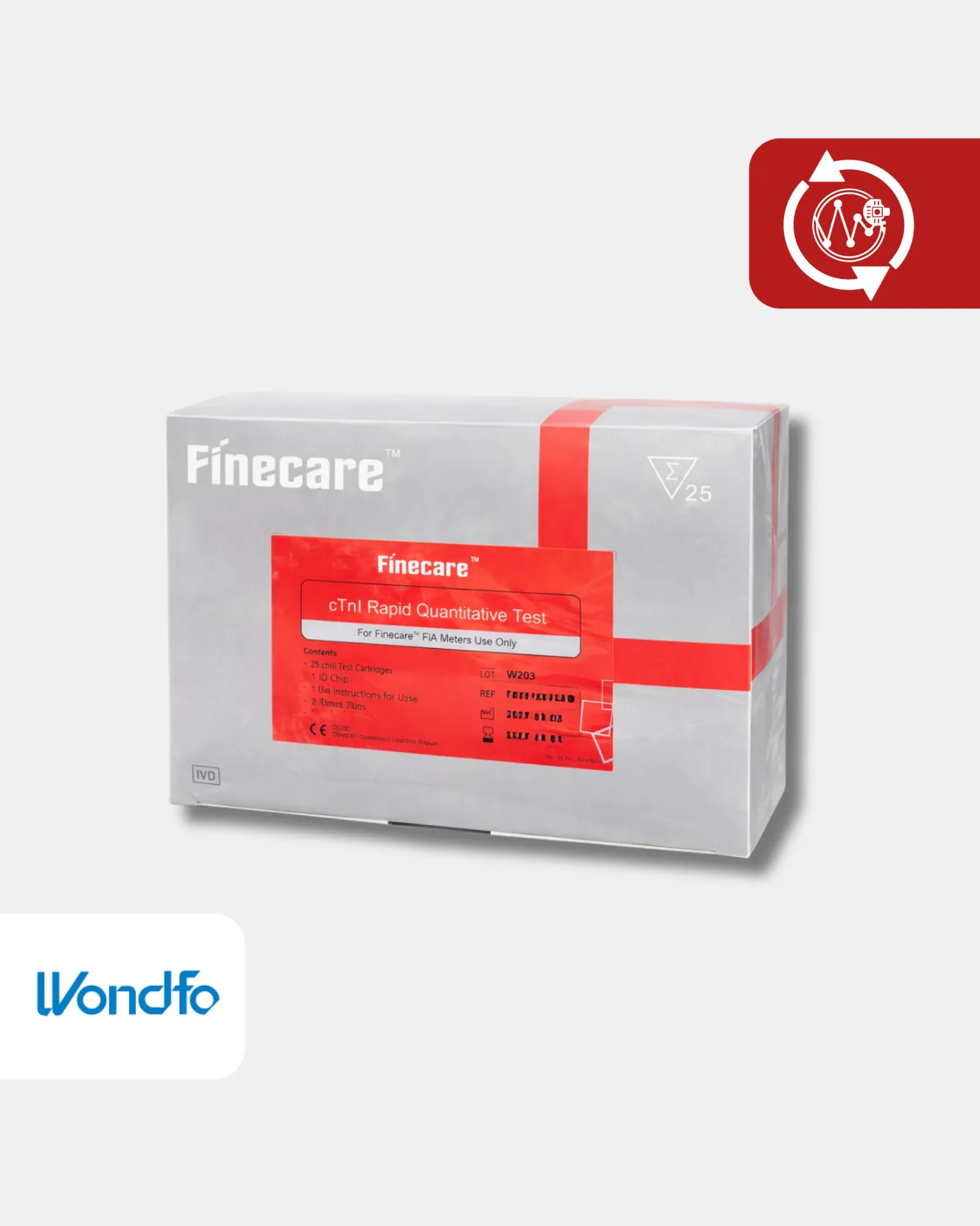 W203 cTnI* Myocardial Infarction WB/S/P Pruebas/Kit 25